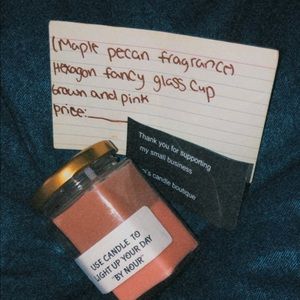 Homemade maple pecan candle